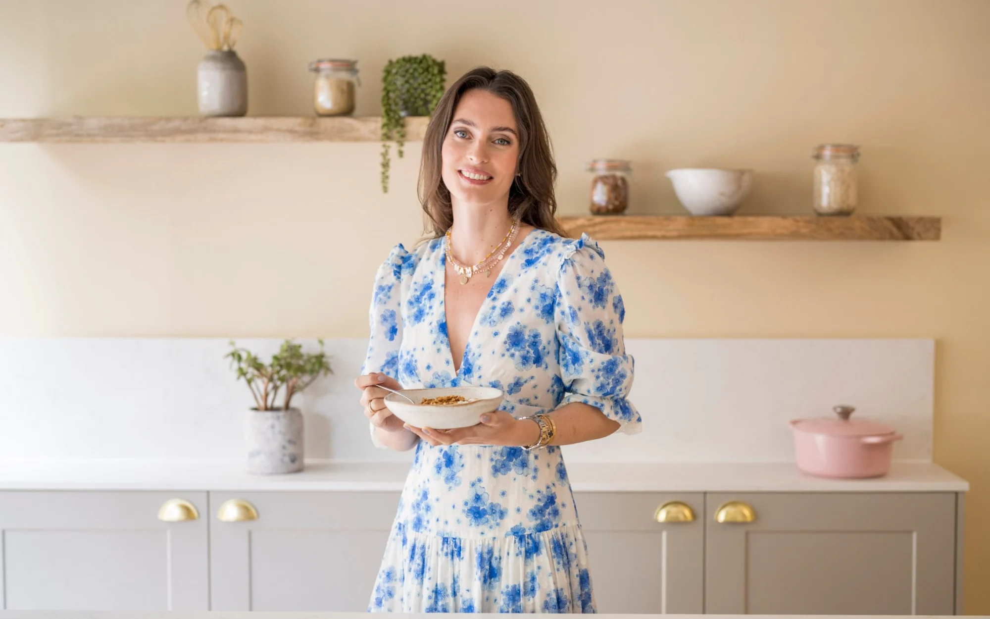 Deliciously Ella with her cereal in a bowl