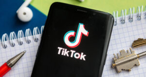 TikTok logo on a mobile phone