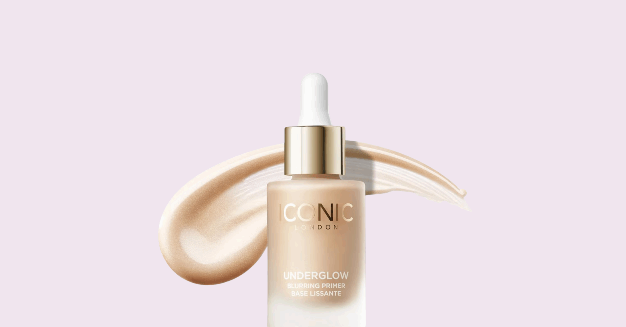 Iconic London Primer bottle on pink background